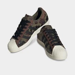 Men's Adidas Originals Superstar Casual Shoes Olive Strata/Mesa/Night Red - HQ8866 301 -Stealth Fit Shop HQ8866 301 P2