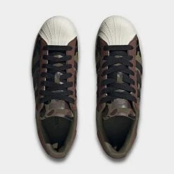 Men's Adidas Originals Superstar Casual Shoes Olive Strata/Mesa/Night Red - HQ8866 301 -Stealth Fit Shop HQ8866 301 P5