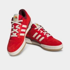 Men's Adidas Originals Forum Low Casual Shoes Red/Off White/Gum - IE7176 100 -Stealth Fit Shop IE7176 100 P2