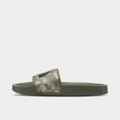 Men's The North Face Base Camp III Slide Sandals Military Olive Camo Print/TNF Black - NF0A4T2R 301